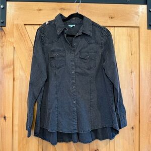 Nostalgia Black Button Down Shirt